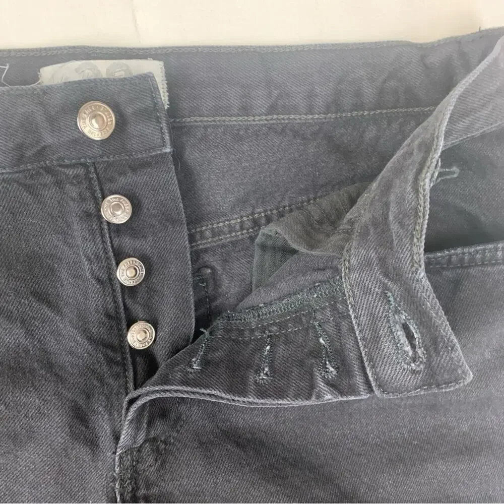 We the Free size 28 Black Distressed Wide Leg crop Jeans